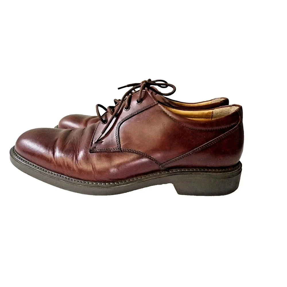Johnston & Murphy Men's Shoes Size 11 1/2 M Leather Lace Up Brown Brazil Shoes